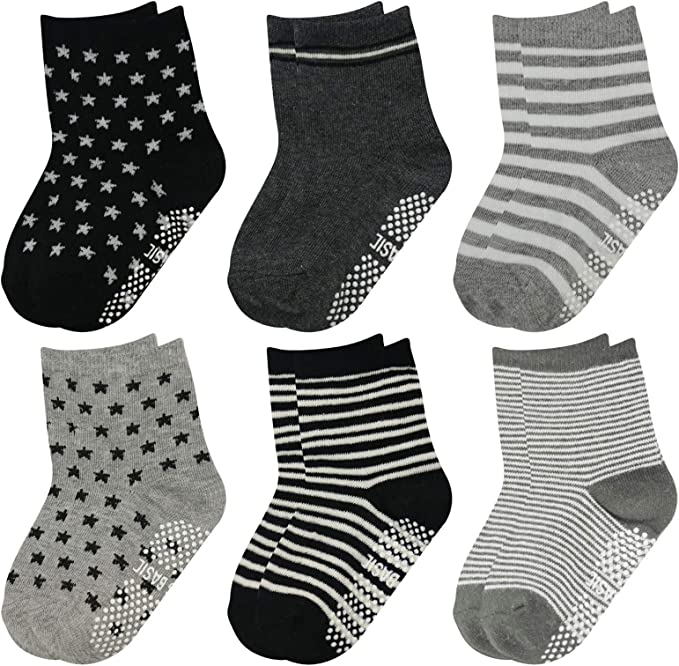 Hip Mall 12 Pairs Baby Girl Socks Anti-slip Cotton Sock Set, Warm and Comfortable Baby Socks, 10-24 Months Light Colours Girl Socks