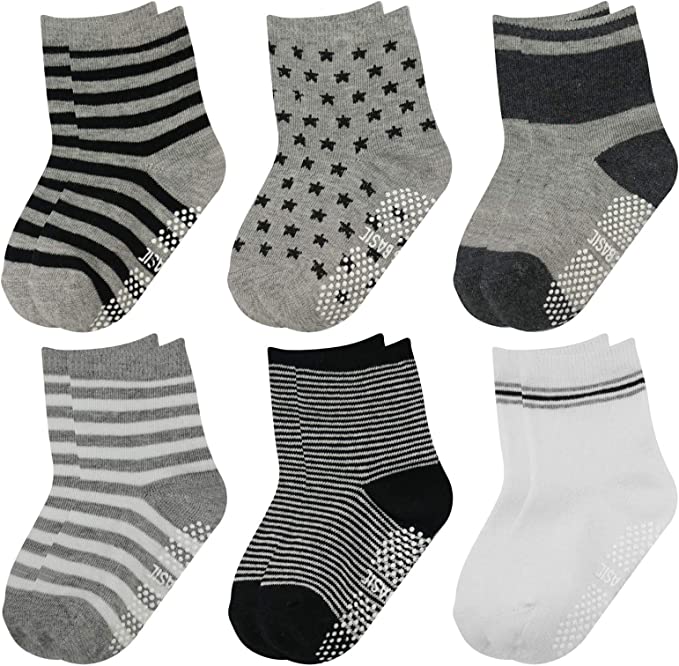 Hip Mall 12 Pairs Baby Girl Socks Anti-slip Cotton Sock Set, Warm and Comfortable Baby Socks, 10-24 Months Light Colours Girl Socks